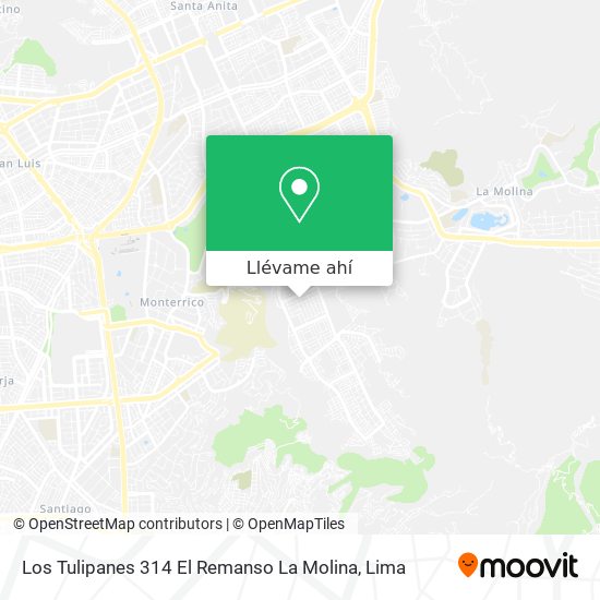 Mapa de Los Tulipanes 314  El Remanso  La Molina