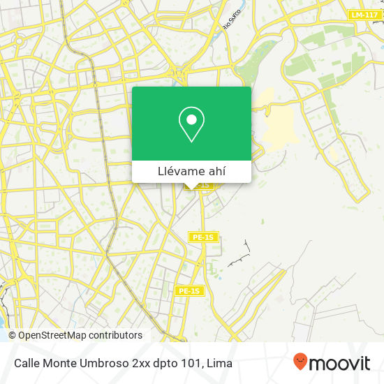Mapa de Calle Monte Umbroso 2xx dpto 101