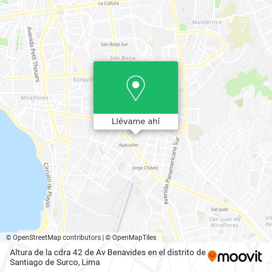 Mapa de Altura de la cdra  42 de Av  Benavides  en el distrito de Santiago de Surco