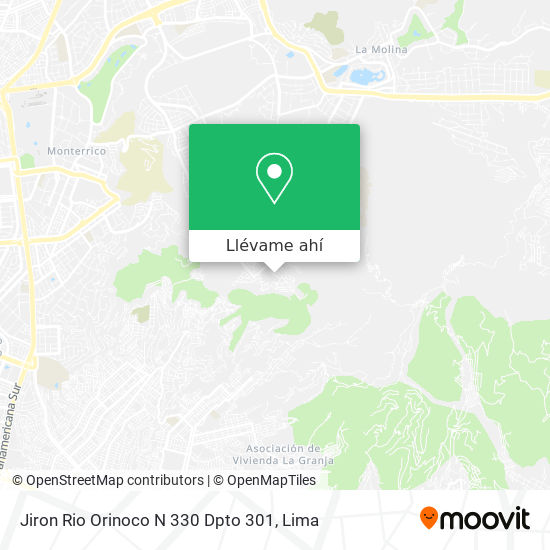 Mapa de Jiron Rio Orinoco N 330 Dpto  301