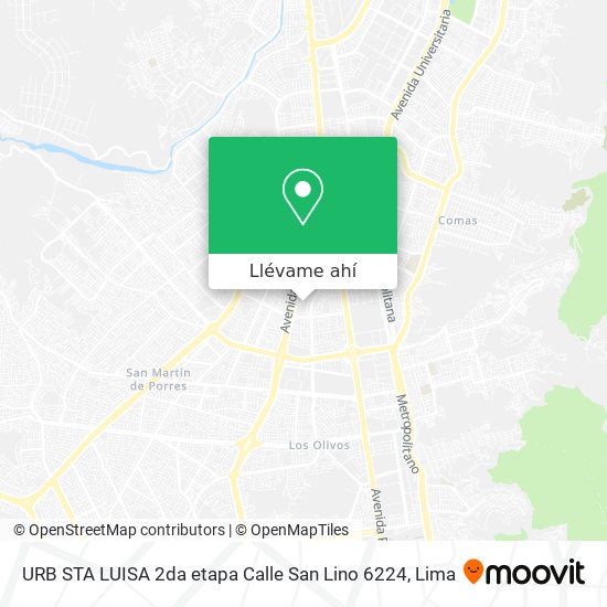 Mapa de URB STA LUISA 2da etapa Calle San Lino 6224