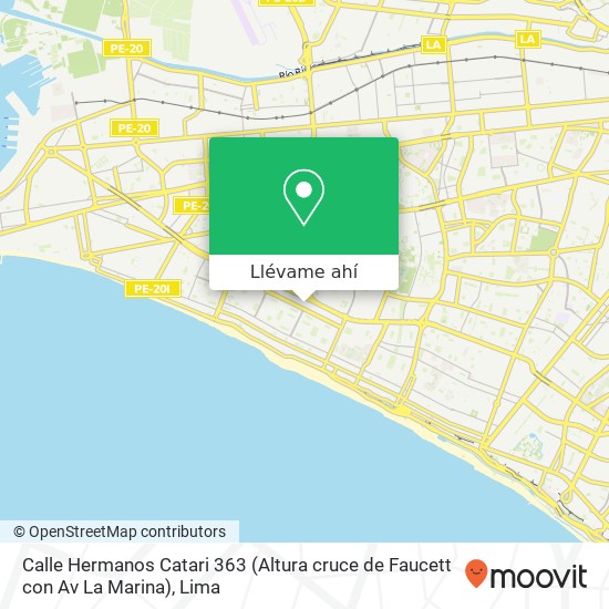 Mapa de Calle Hermanos Catari 363 (Altura cruce de Faucett con Av  La Marina)