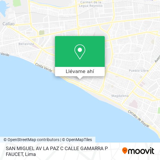 Mapa de SAN MIGUEL  AV  LA PAZ C CALLE GAMARRA P FAUCET