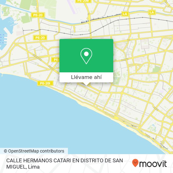 Mapa de CALLE HERMANOS CATARI EN DISTRITO DE SAN MIGUEL