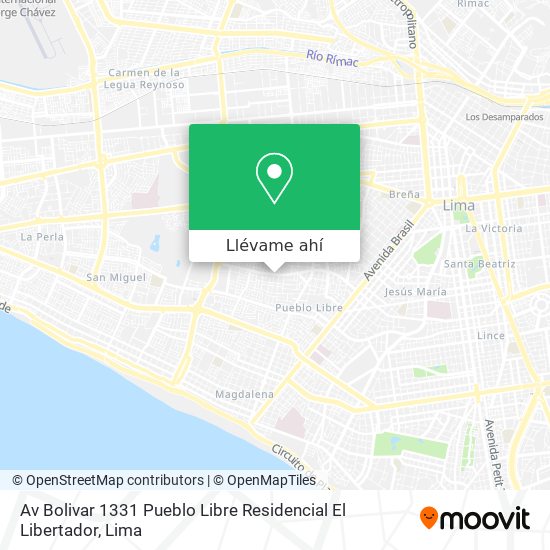 Mapa de Av  Bolivar 1331 Pueblo Libre  Residencial El Libertador