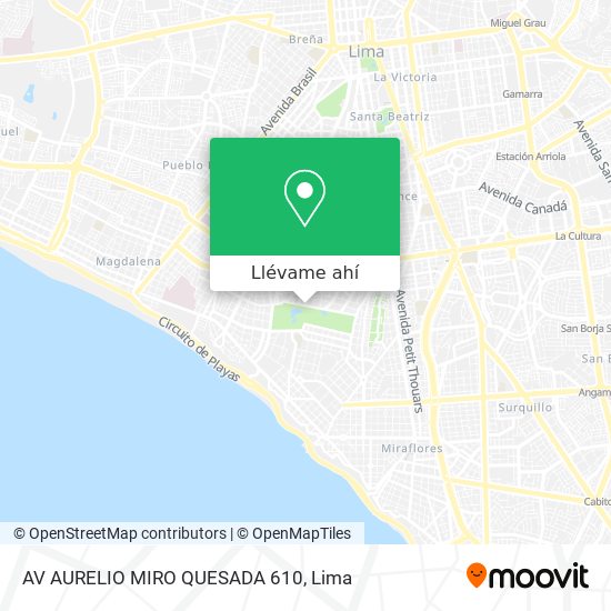 Mapa de AV  AURELIO MIRO QUESADA 610