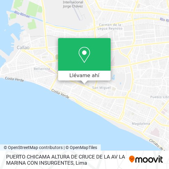 Mapa de PUERTO CHICAMA   ALTURA DE CRUCE DE LA AV  LA MARINA CON INSURGENTES