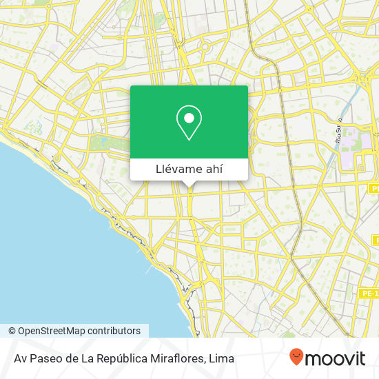 Mapa de Av  Paseo de La República  Miraflores