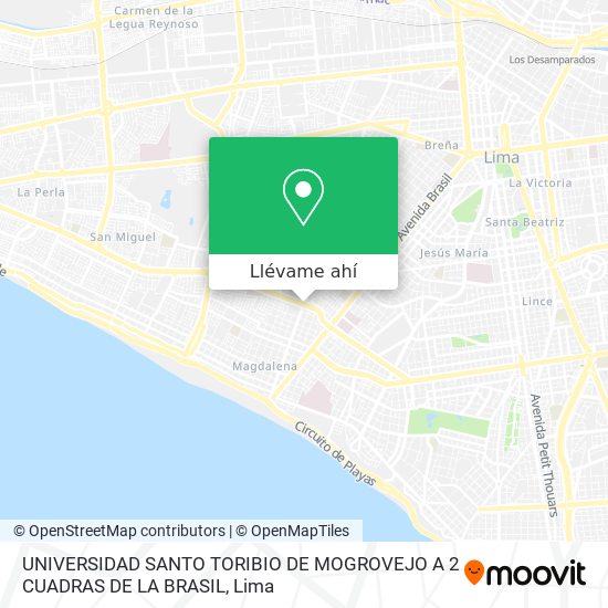 Mapa de UNIVERSIDAD SANTO TORIBIO DE MOGROVEJO A 2 CUADRAS DE LA BRASIL
