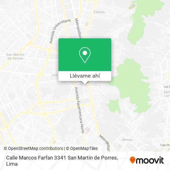 Mapa de Calle Marcos Farfan 3341 San Martin de Porres