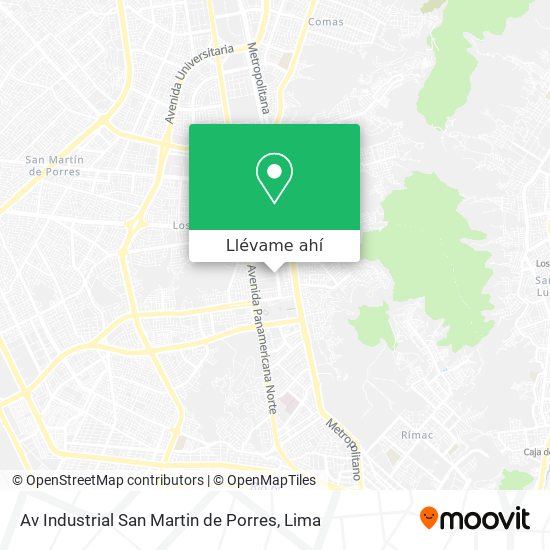 Mapa de Av Industrial San Martin de Porres
