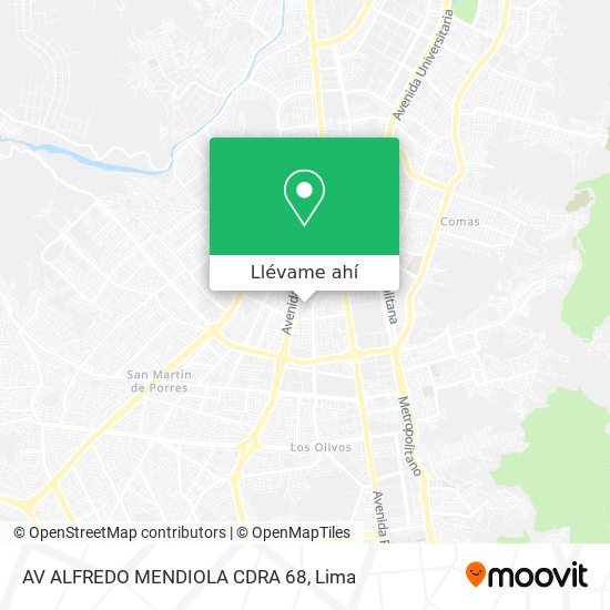 Mapa de AV ALFREDO MENDIOLA CDRA  68