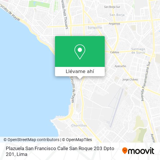 Mapa de Plazuela San Francisco Calle San Roque 203 Dpto 201