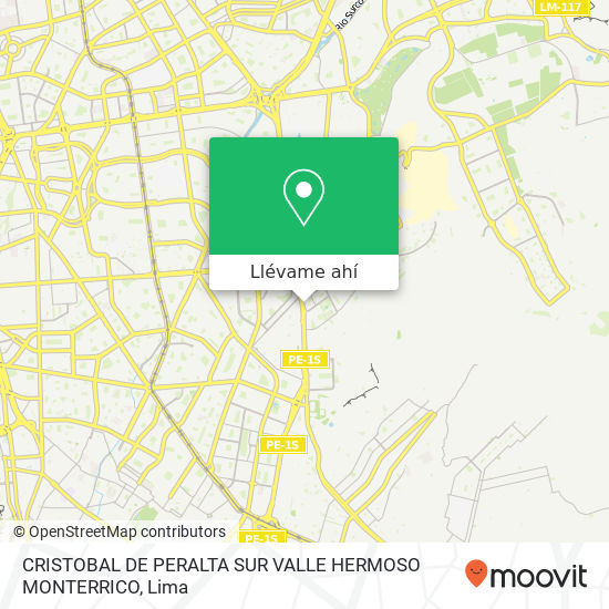 Mapa de CRISTOBAL DE PERALTA SUR   VALLE HERMOSO MONTERRICO