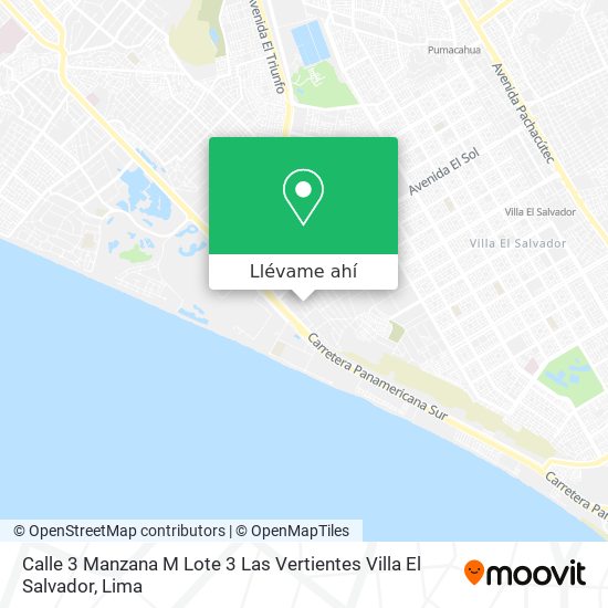 Mapa de Calle 3 Manzana M   Lote 3   Las Vertientes  Villa El Salvador