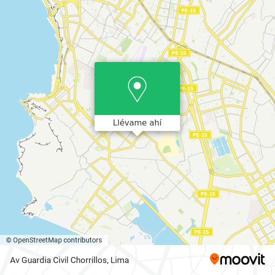 Mapa de Av  Guardia Civil  Chorrillos