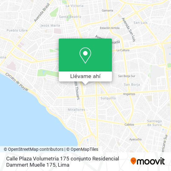 Mapa de Calle  Plaza Volumetria 175 conjunto Residencial Dammert Muelle 175