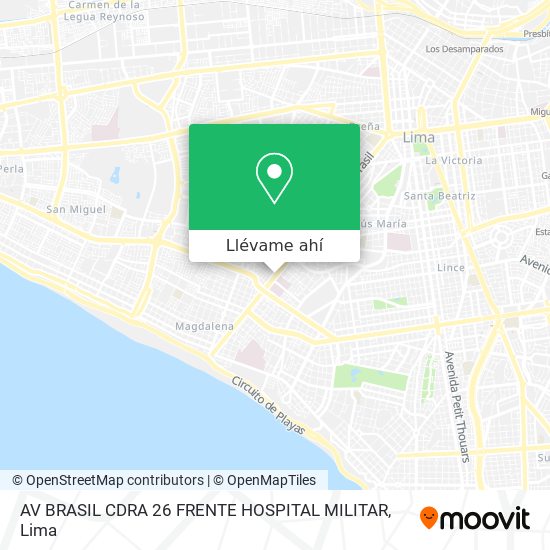 Mapa de AV  BRASIL CDRA  26   FRENTE HOSPITAL MILITAR