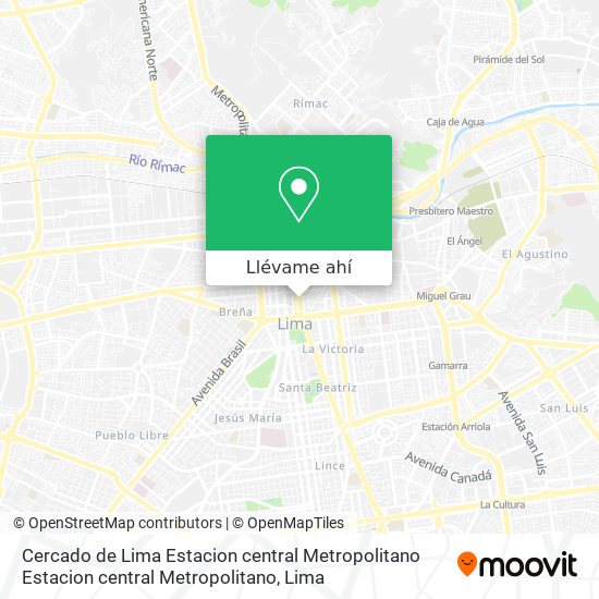 Mapa de Cercado de Lima  Estacion central Metropolitano Estacion central Metropolitano