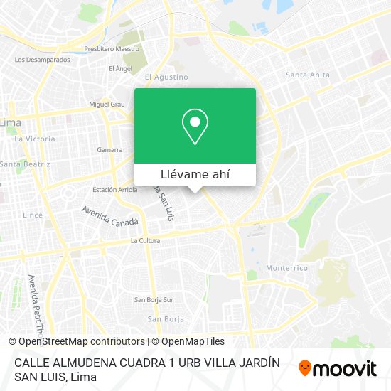 Mapa de CALLE ALMUDENA CUADRA 1 URB  VILLA JARDÍN SAN LUIS