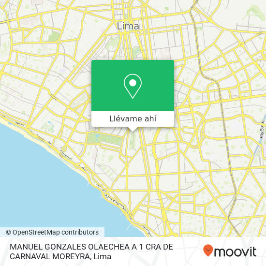 Mapa de MANUEL GONZALES OLAECHEA    A 1 CRA DE CARNAVAL MOREYRA