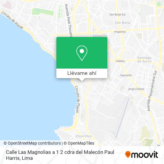 Mapa de Calle Las Magnolias a 1 2 cdra  del Malecón Paul Harris