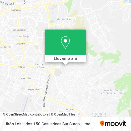 Mapa de Jirón Los Lirios 150 Casuarinas Sur   Surco