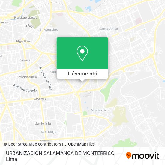 Mapa de URBANIZACION SALAMANCA DE MONTERRICO