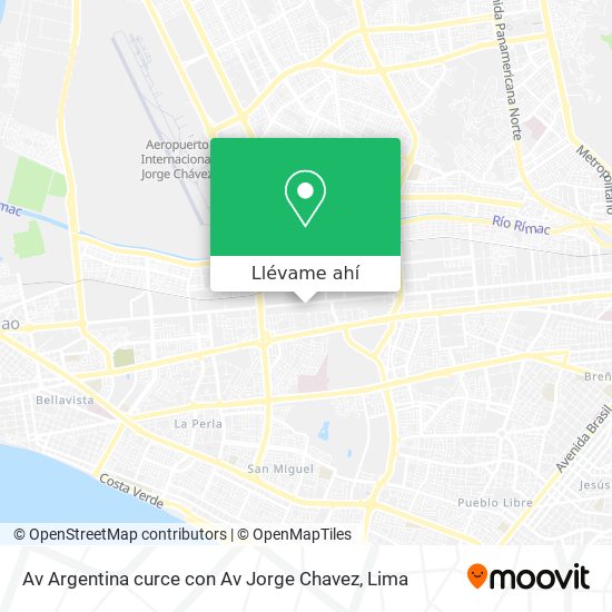 Mapa de Av  Argentina curce con Av  Jorge Chavez