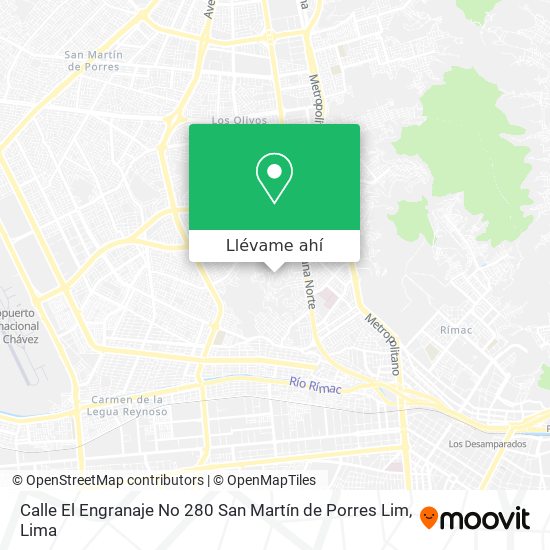 Mapa de Calle El Engranaje No  280  San Martín de Porres  Lim