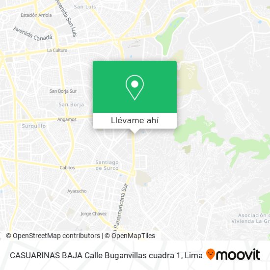 Mapa de CASUARINAS BAJA   Calle Buganvillas cuadra 1