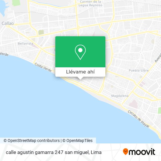 Mapa de calle agustin gamarra 247   san miguel