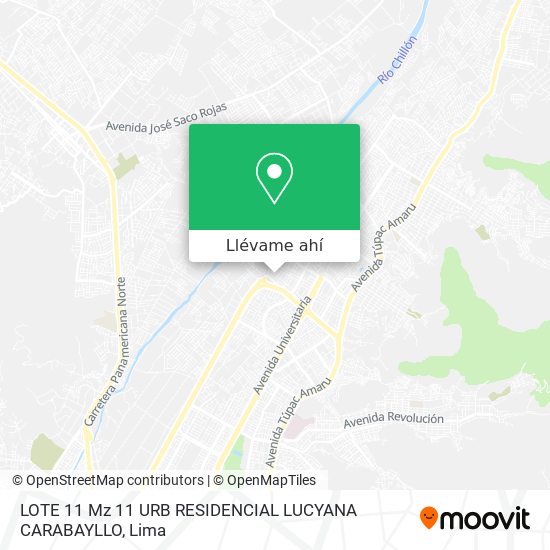 Mapa de LOTE 11  Mz 11  URB RESIDENCIAL LUCYANA  CARABAYLLO