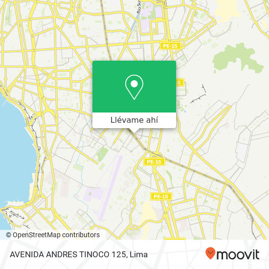 Mapa de AVENIDA ANDRES TINOCO 125