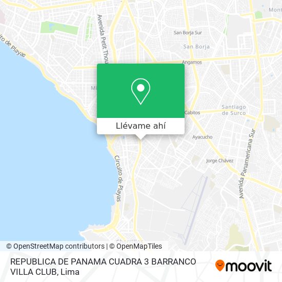 Mapa de REPUBLICA DE PANAMA CUADRA 3 BARRANCO VILLA CLUB