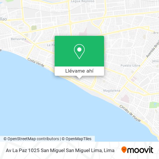Mapa de Av  La Paz 1025  San Miguel  San Miguel  Lima