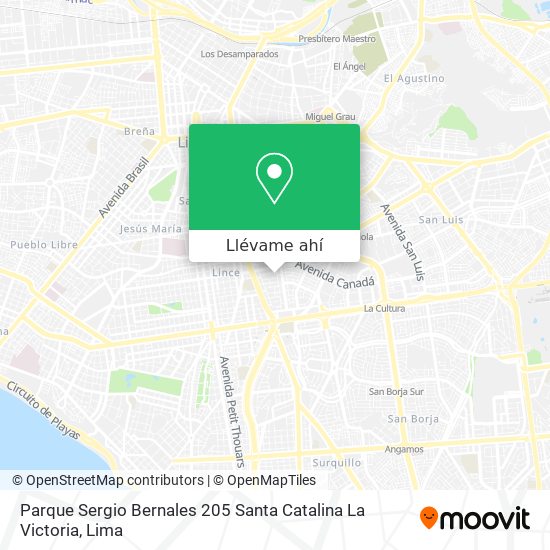 Mapa de Parque Sergio Bernales 205  Santa Catalina   La Victoria