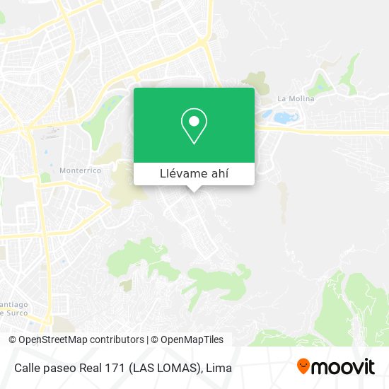 Mapa de Calle paseo Real  171 (LAS LOMAS)
