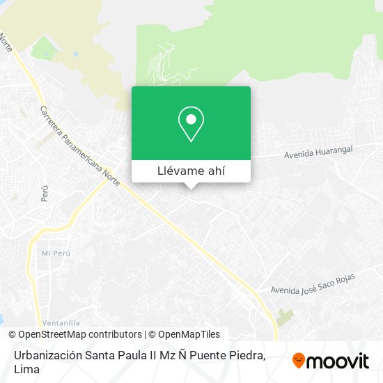 Mapa de Urbanización Santa Paula II Mz Ñ Puente Piedra