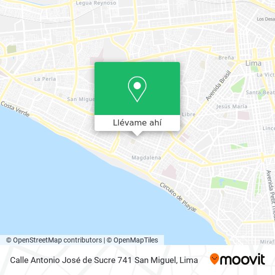 Mapa de Calle Antonio José de Sucre 741 San Miguel