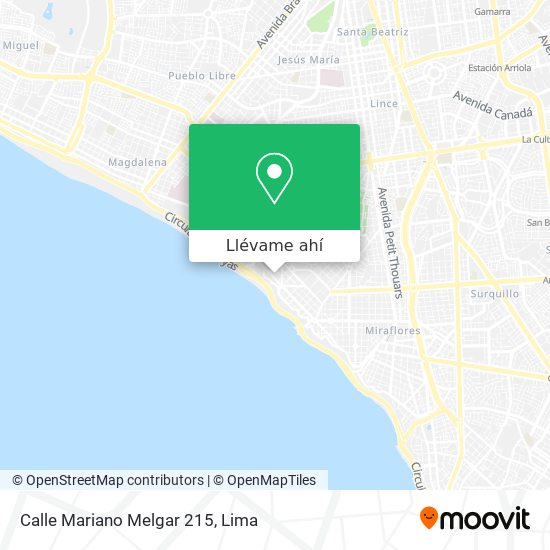Mapa de Calle Mariano Melgar 215