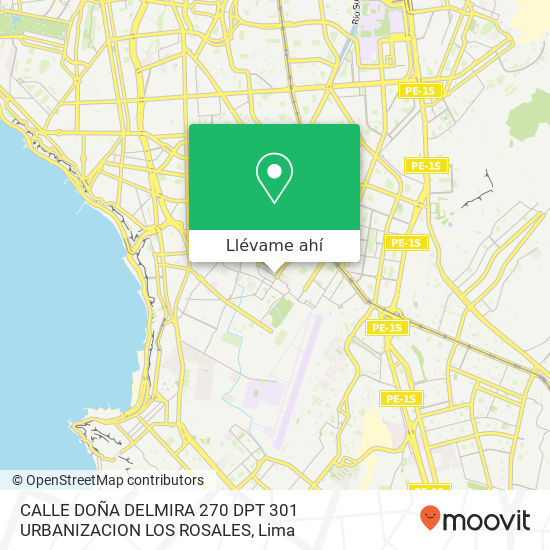Mapa de CALLE DOÑA DELMIRA 270 DPT 301  URBANIZACION LOS ROSALES