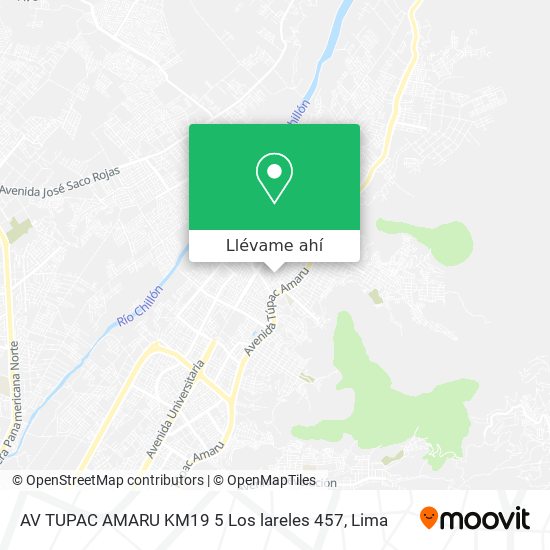 Mapa de AV TUPAC AMARU KM19 5  Los lareles 457