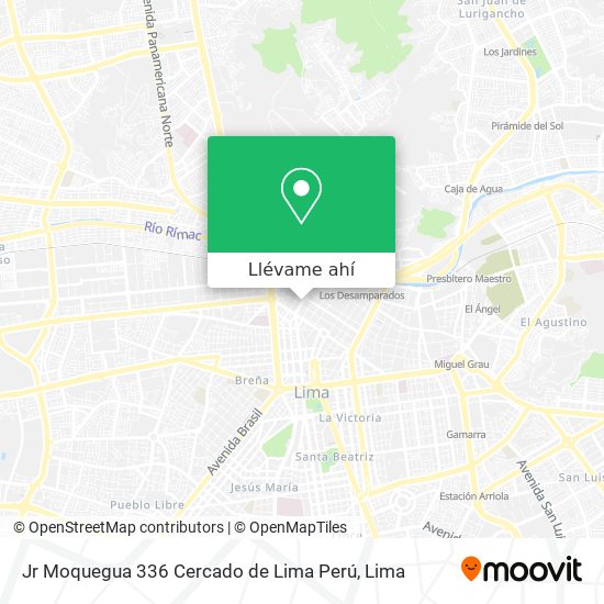 Mapa de Jr  Moquegua 336  Cercado de Lima  Perú