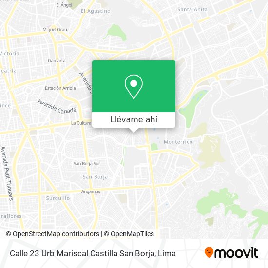 Mapa de Calle 23  Urb  Mariscal Castilla  San Borja