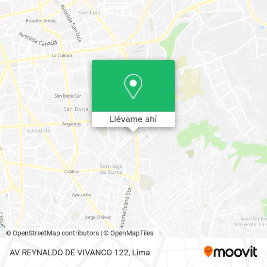 Mapa de AV  REYNALDO DE VIVANCO  122