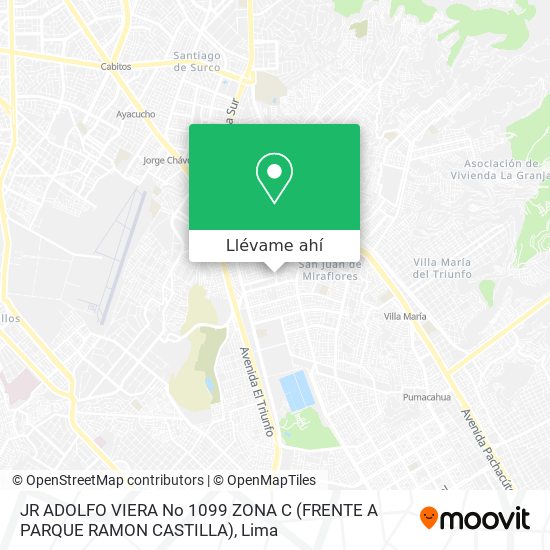 Mapa de JR  ADOLFO VIERA No 1099  ZONA C (FRENTE A PARQUE RAMON CASTILLA)