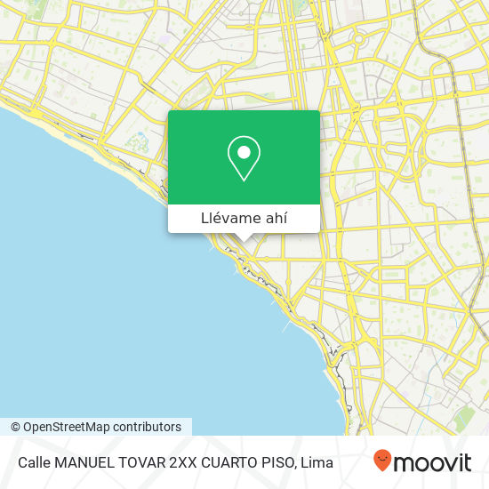 Mapa de Calle MANUEL TOVAR 2XX   CUARTO PISO