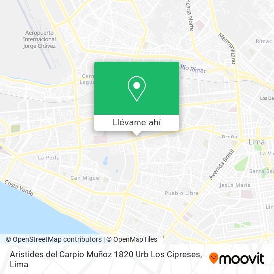 Mapa de Aristides del Carpio Muñoz 1820 Urb  Los Cipreses