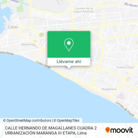 Mapa de CALLE HERNANDO DE MAGALLANES CUADRA 2 URBANIZACIÓN MARANGA III ETAPA